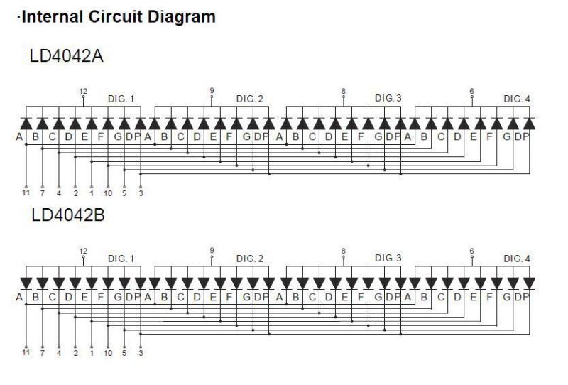 0.4 Inch 4 Digits 7 Segment LED Display