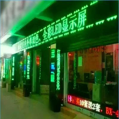 P10 Outdoor Green Color LED Scrolling Sign