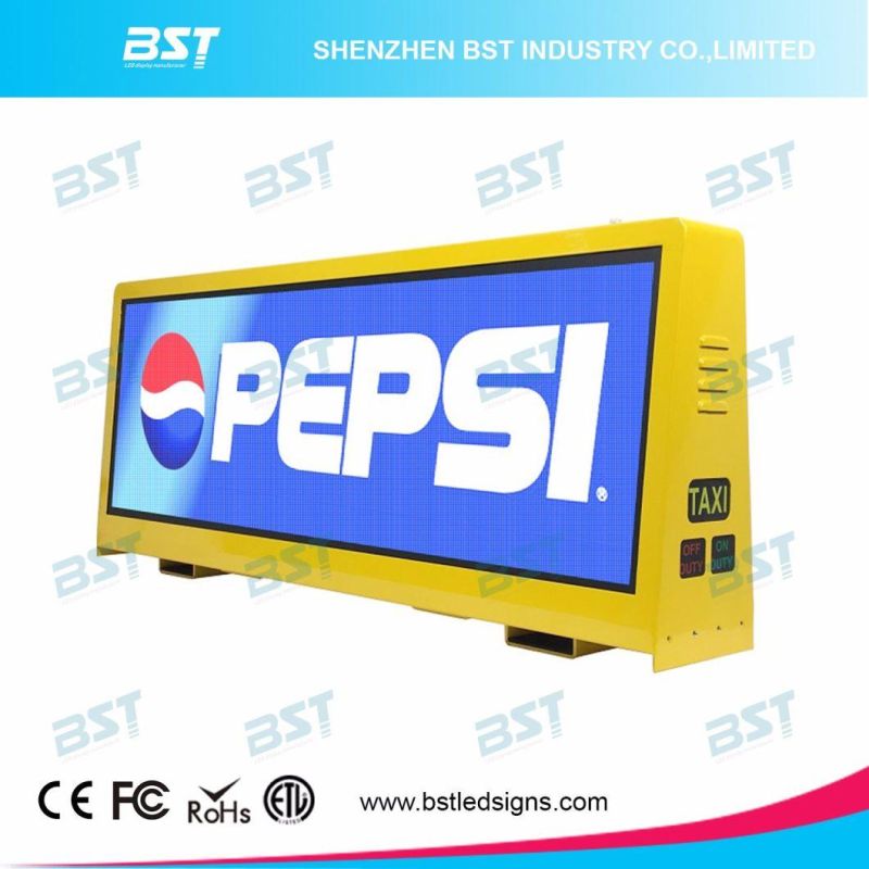 High Brightness Full Color 3G/4G/WiFi Taxi Top LED Display for Advertising Display