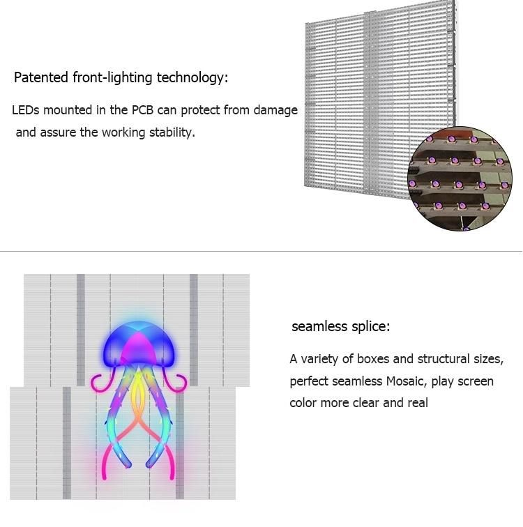 P3.9 5.2 6.2 7.8 Mesh Transparent LED Display