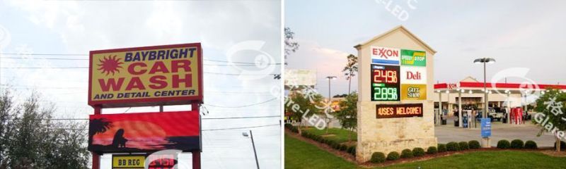 Gas Station Lamp Pole Advertising Display Screen