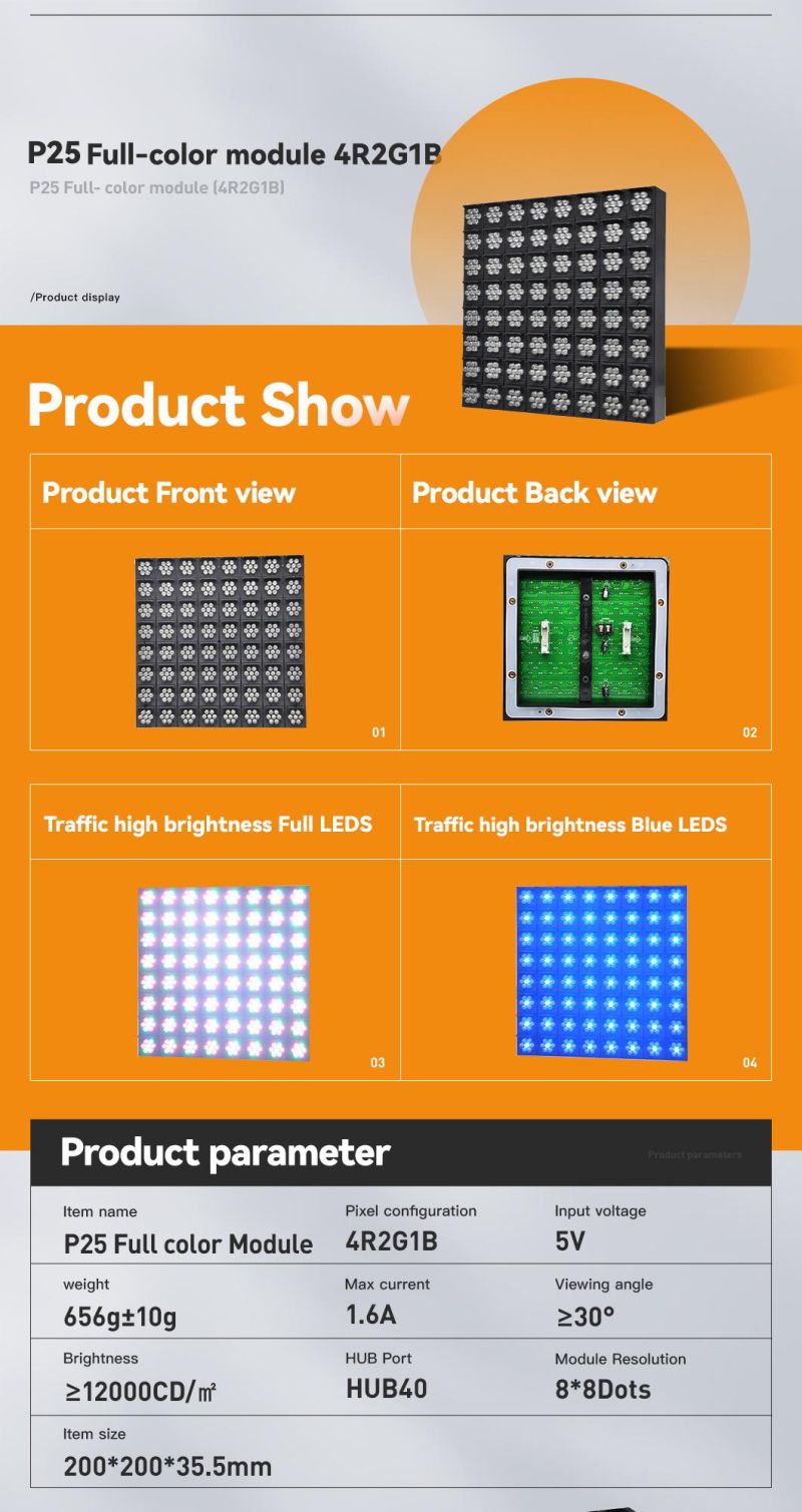 P25 Outdoor Wide Rubber LED Modules for Traffic Use