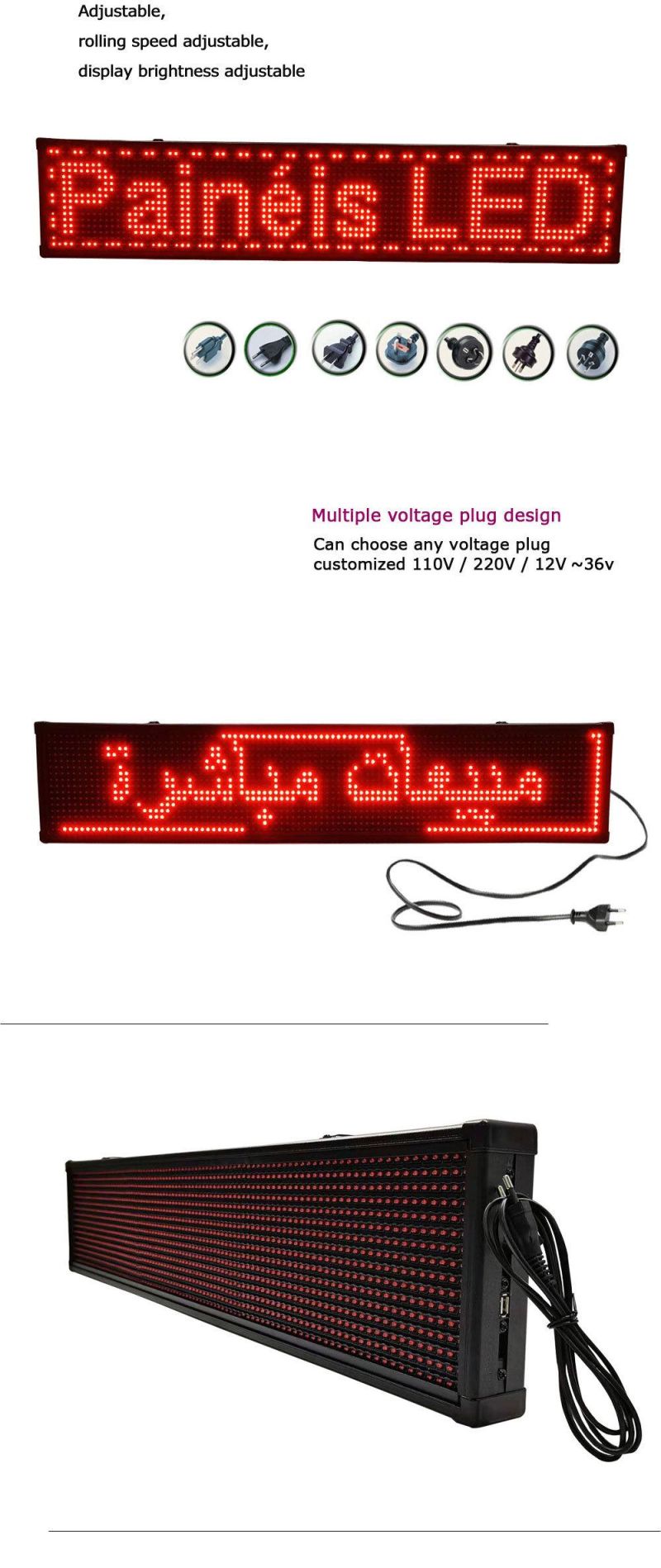 P10 SMD Single Red Color Display Module Indoor LED Billboard