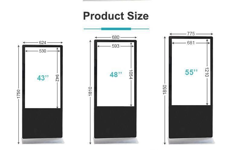 55 Inch Rk3288 WiFi Touch Screen Kiosk, WiFi/3G Advertising Display Player Digital Signage Digitalsignageadvertising