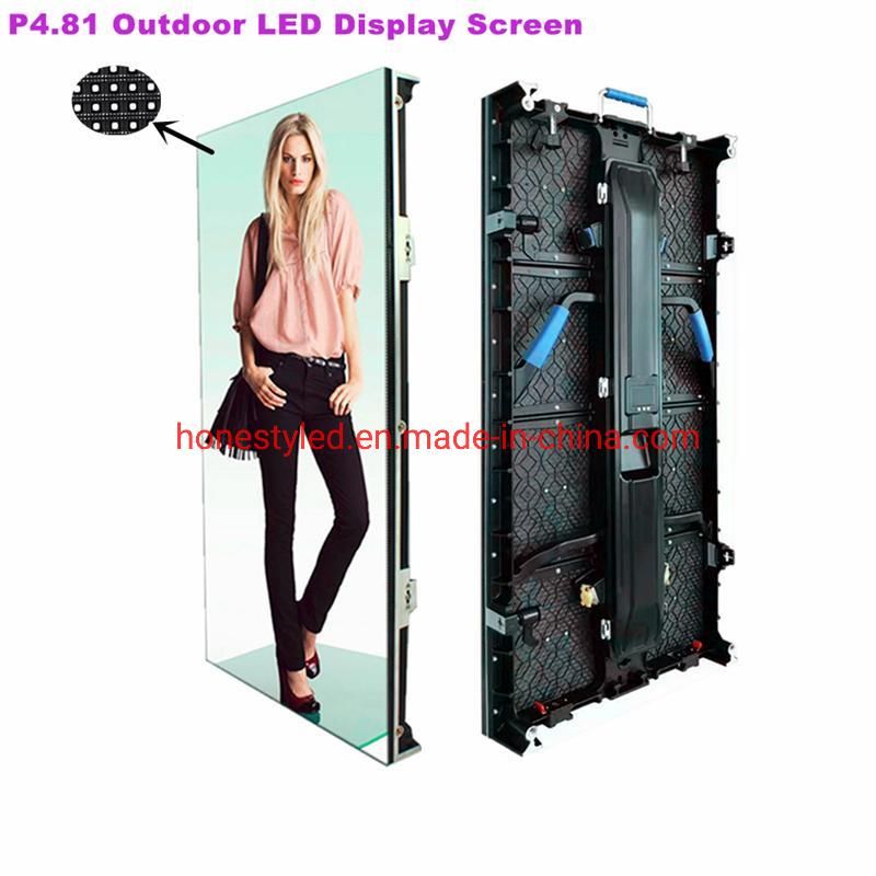 High Definition Outdoor P4.81 Aluminum Die-Casting LED Display Cabinet 500X500mm/ 500X1000mm Full Color Waterproof LED Display Screen Waterproof LED Billboard