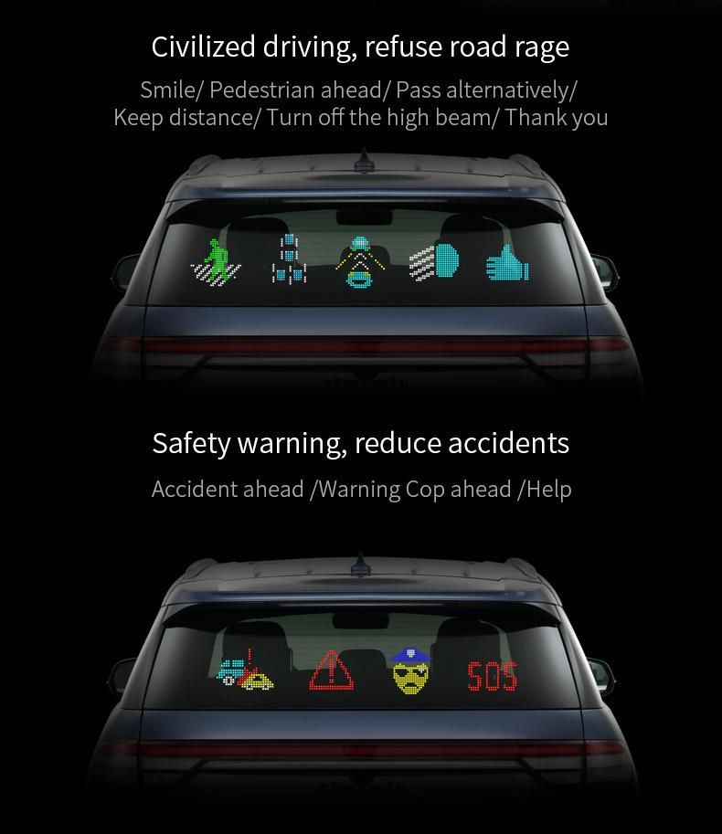 Hot Car E-Moji Light Support Hand Controls, Car LED Display, Car Emotion