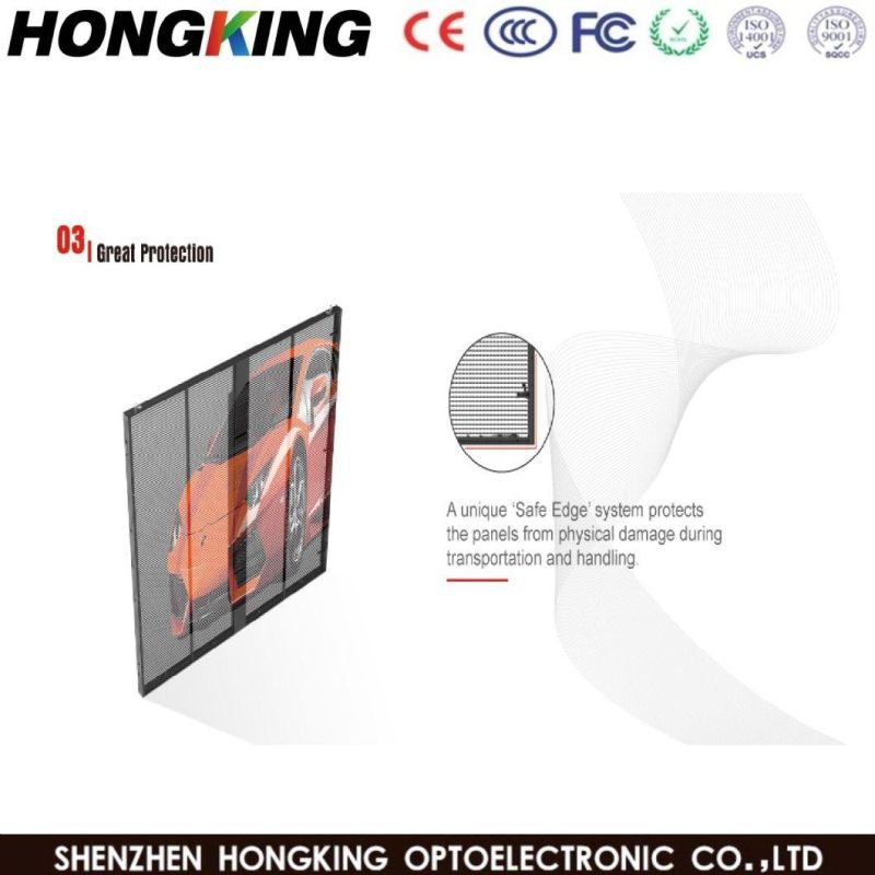 pH3.91-7.8 Transparent Glass LED Display Screen Wall for Advertising