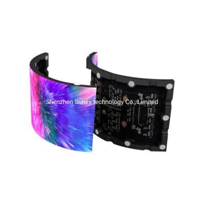 New Design Indoor P2.5 P3 SMD Full Color RGB Soft Curved Circular LED Displays 320*160mm Flexible LED Modules