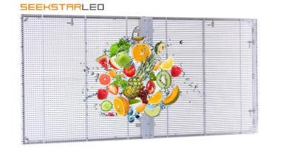 Building Indoor Curtain Transparent LED Advertising Display Wall P3.91-7.81