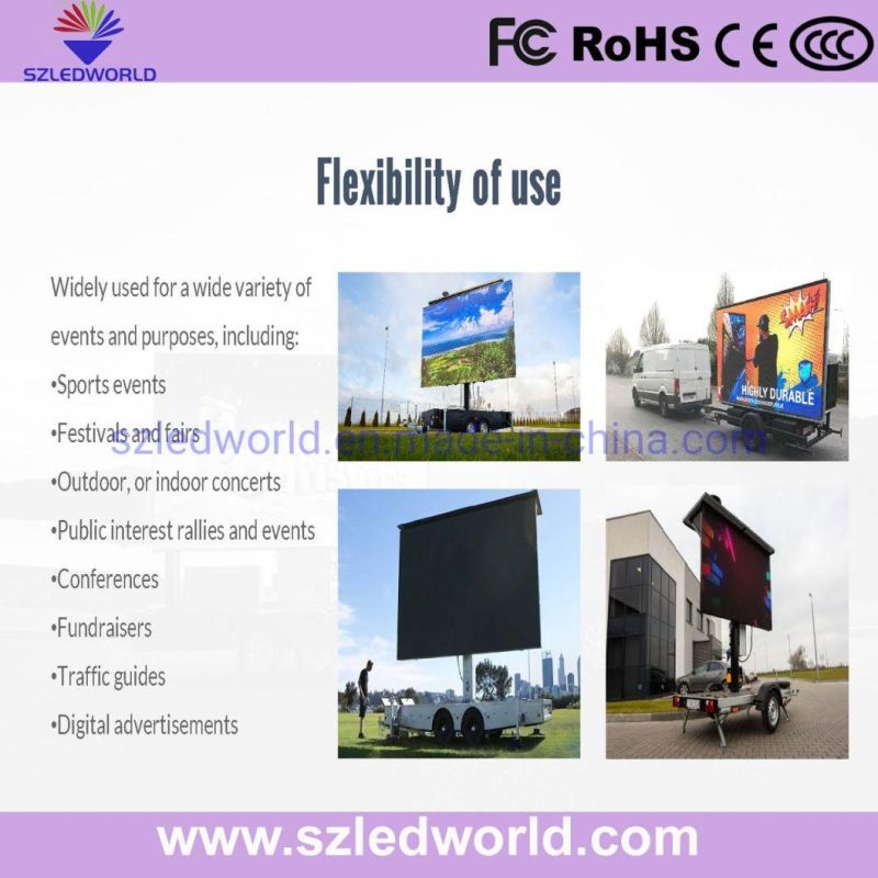 P8 Outdoor Waterproof Video Full Color Advertising LED Display Trailer