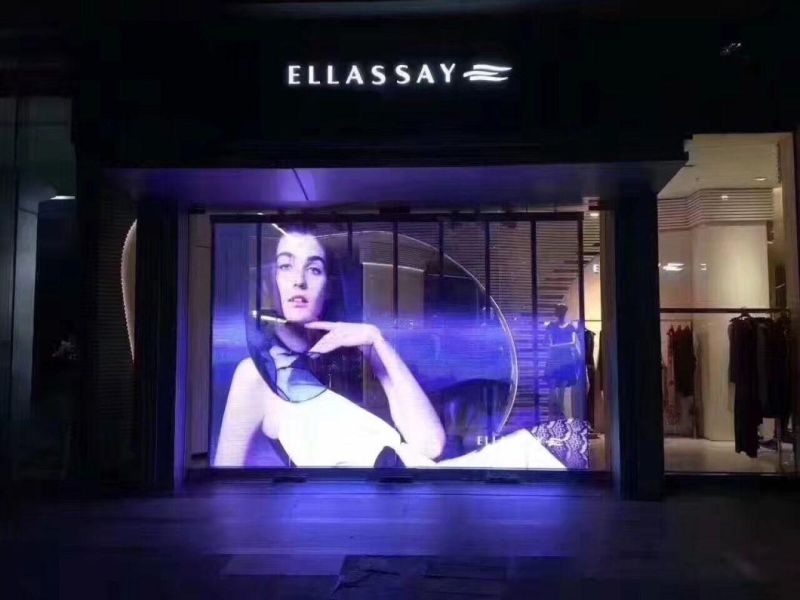 Video Advertising Glass Wall High Brightness Transparent LED Display Screen