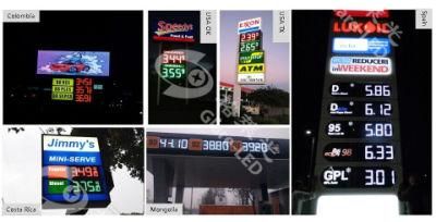 16 Inch LED Gas Fuel Price Sign 7 Segment Large LED Display Digital Price Display Panel