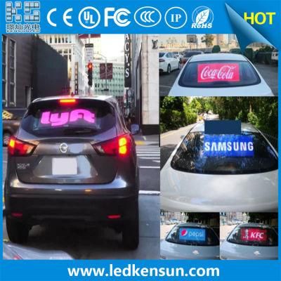 P2.6-5.2mm Indoor High Brightness LED Car Window Display Advertising Moving Transparent Window Rear Car LED Display