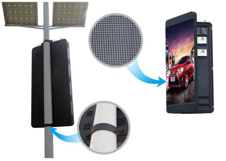 High Brightness Outdoor P3 P4 P5 P6 Street Lighting Pole Advertising LED Display