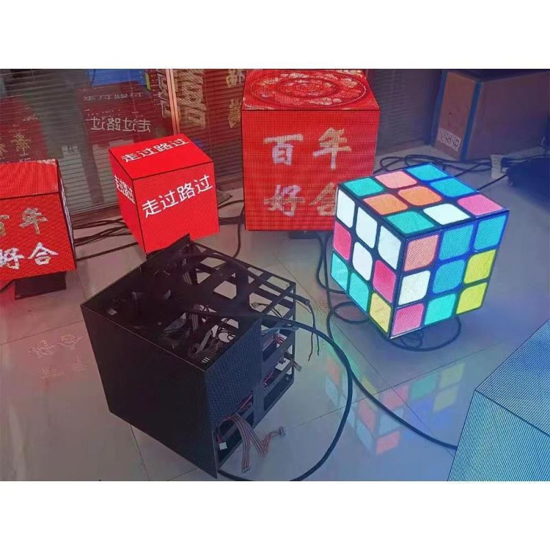 WiFi Control Waterproof Outdoor 5side P2.5 200mm*200mm Cube LED Display