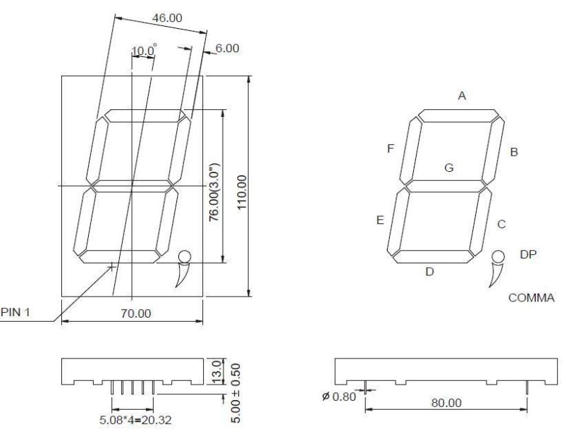 3 Inch 7 Segment LED Display with Comma From Expert Manufacturer