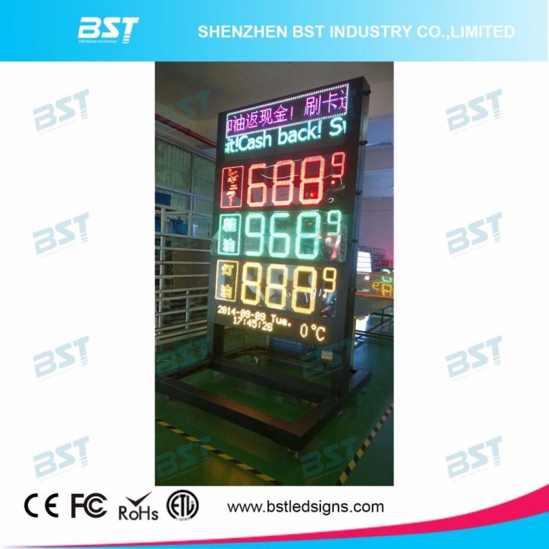 Outdoor LED Gas Price Sign with LED Moving Sign