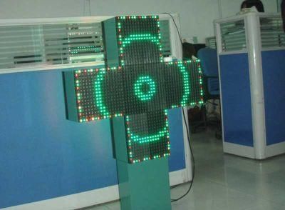 P16 Double Face Rg Outdoor LED Pharmacy Cross for Hospital