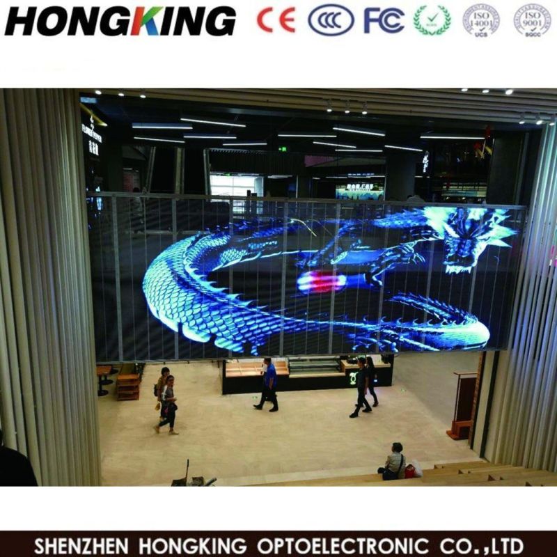 P3.91 Indoor Digital Transparent LED Mesh Screen for Window Glass Display