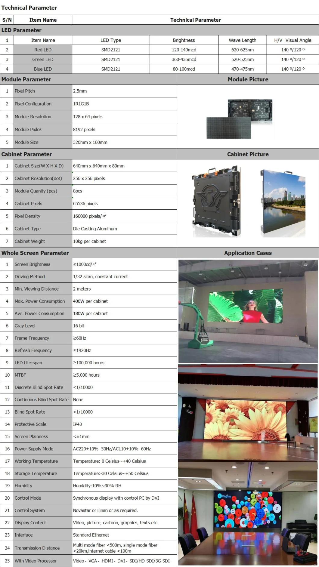 P2.5mm Indoor HD Seamless Video Wall Panel LED Advertising Screen