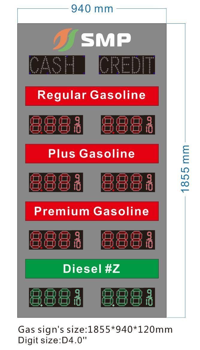 Custom 8.88 9/10 Double Side LED Fuel Price Sign Display Board Panel Gas Price Signs