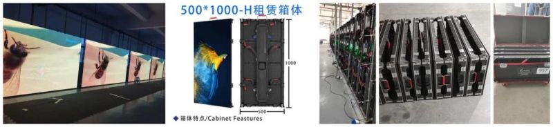 P2.97p3.91 P4.81 P5.95 Outdoor LED Display for Rental Screen (500mmx 1000mm) Die Cast Alumium