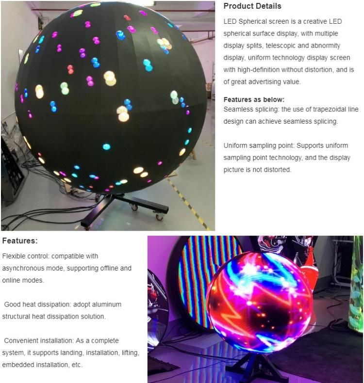 Fashion Design P2.5 P3 P4 Spherical Round LED Display LED Ball Display Full Color LED Price Display