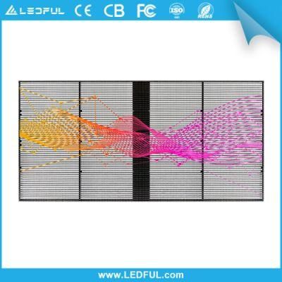 High Permeability Windproof Outdoor LED Advertising Screen Transparent LED Mesh