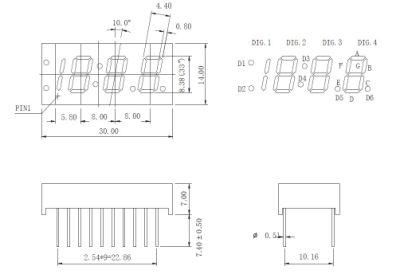 0.33 Inch 4 Digit 7 Segment LED Display with RoHS From Expert Manufacturer