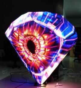 Indoor Full Color DJ Booth Sign Diamond Shape LED Display P4 Pixel Pitch