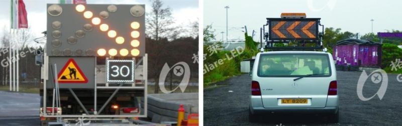 Construction Site on Traffic Road Lane Guidance LED Pre-Warning Arrow Board with Trailer