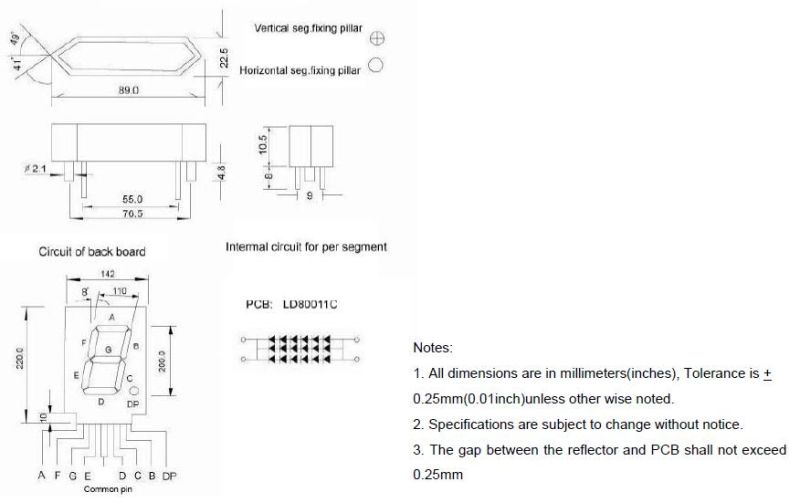 8 Inch Assembly 7 Segment LED Display with RoHS From Expert Manufacturer