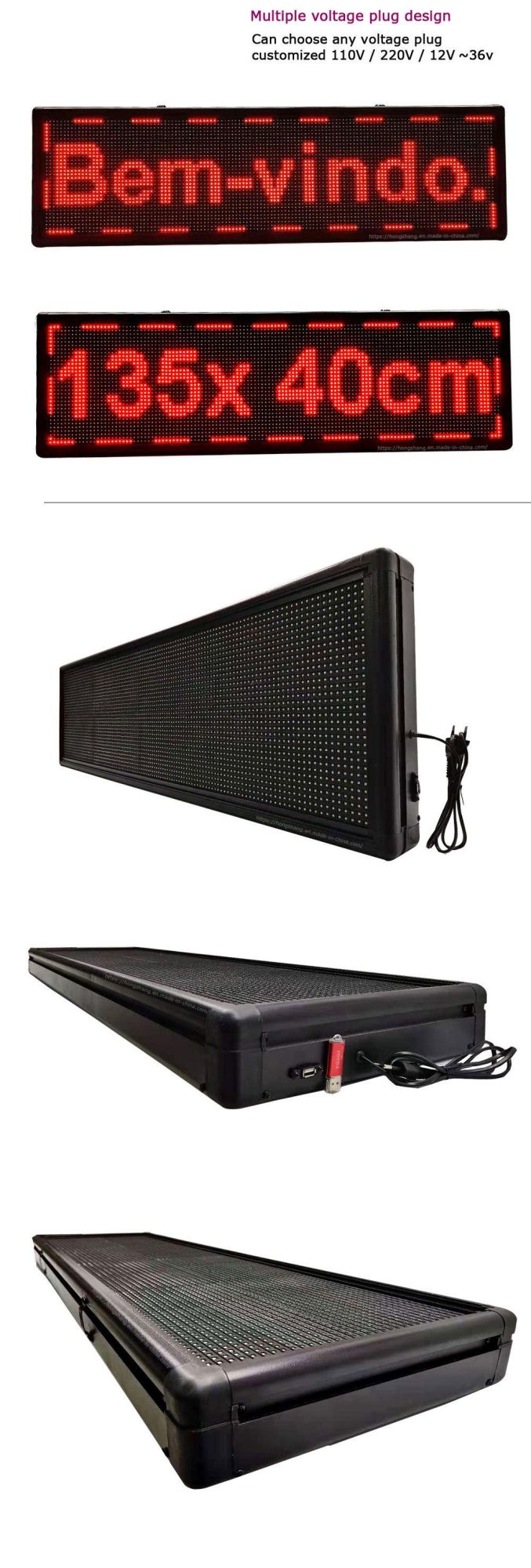 Wall Hanging Type Outdoor Single Red Energy Saving LED Screen