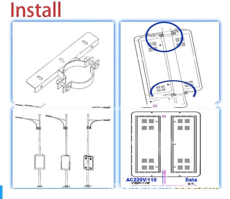 4G/WiFi Control Outdoor Street Advertising Light Pole Screen