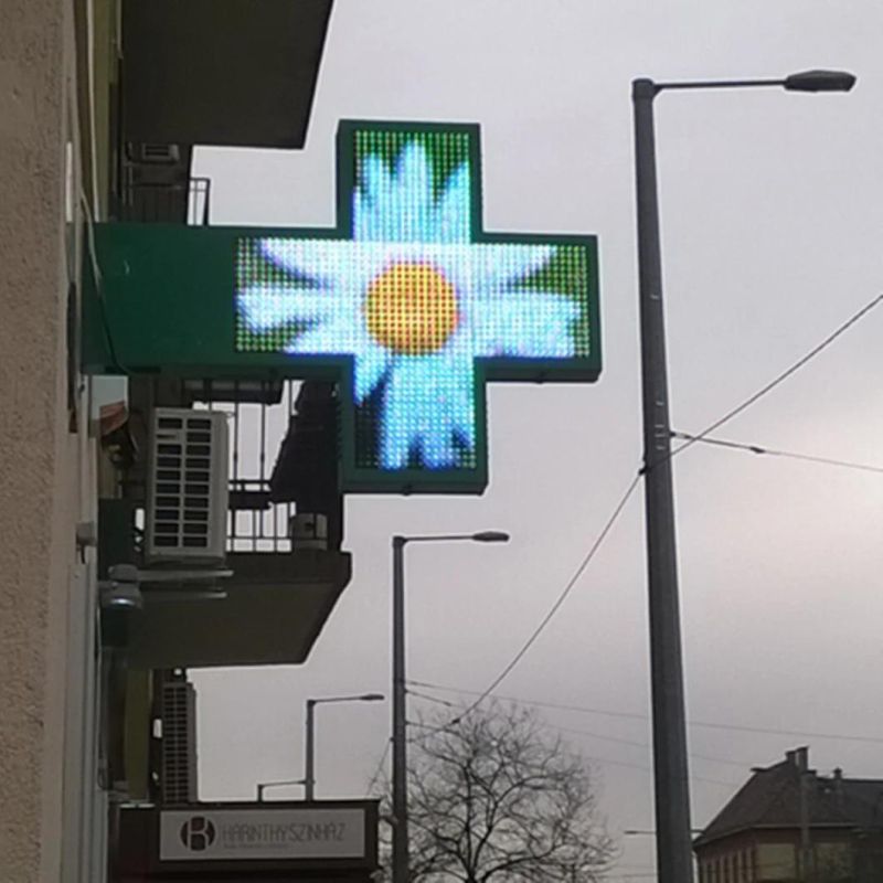 LED Pharmacy Cross Billboard Pharmacia Shop LED Display