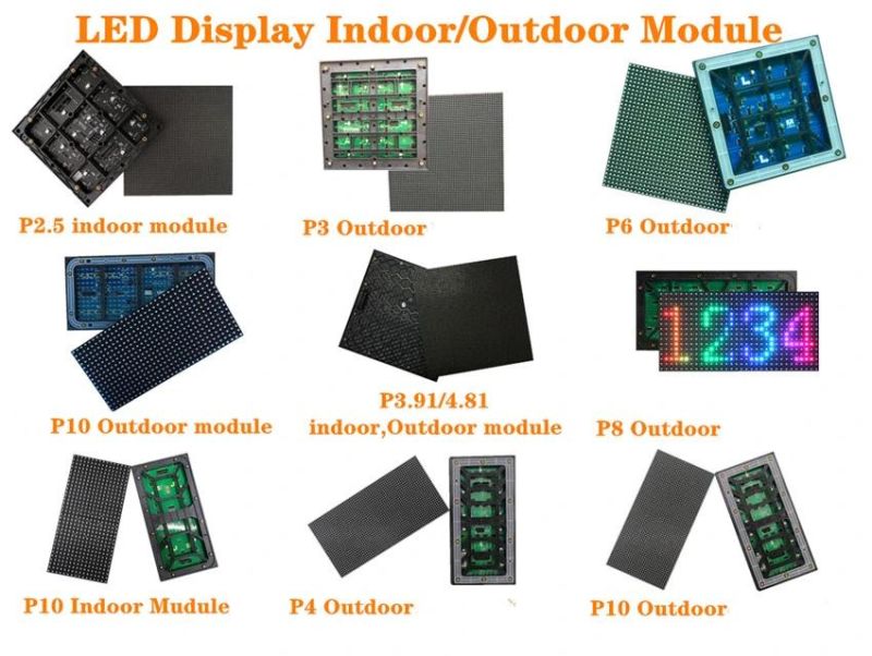 High Quality Full Color Outdoor Sign P2.5 P3 P4 P5 P6.667 P8 P10 192*192mm 32*32 Pixel 1/8s Module IP67 LED Screen Sign Advertising Billboard LED Screen Module