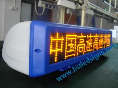 P6 Yellow Color Programmable Taxi Top LED Scrolling Sign