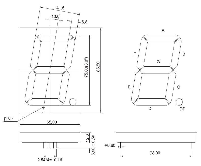 3 Inch Single Digit 7 Segment LED Display with RoHS From Expert Manufacturer