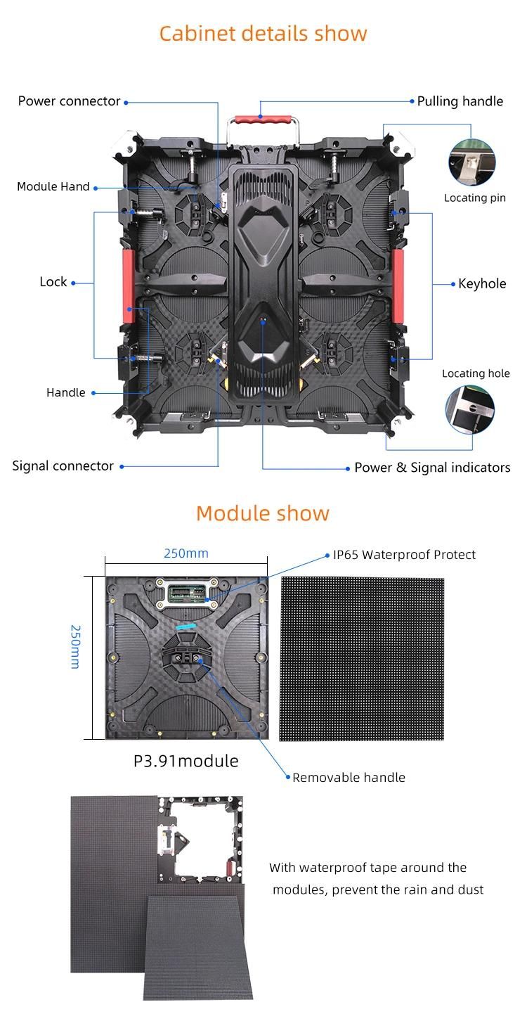 HD LED Wall Full Color SMD Nova P3.91 Indoor LED Screen for Background