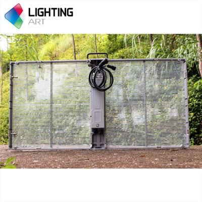 Outdoor Mesh Full Color Rental LED Video Screen Fixed Transparent P3.91 Glass LED Display