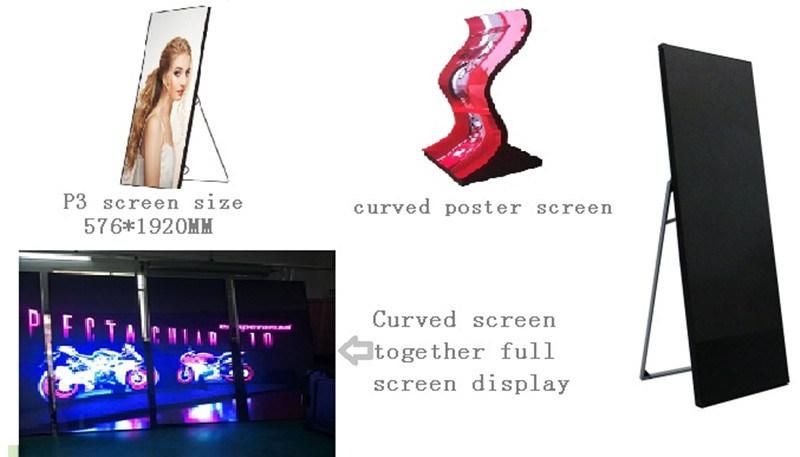 Ommercial Floor Stand P2 Digital Advertising Poster LED Display Screen