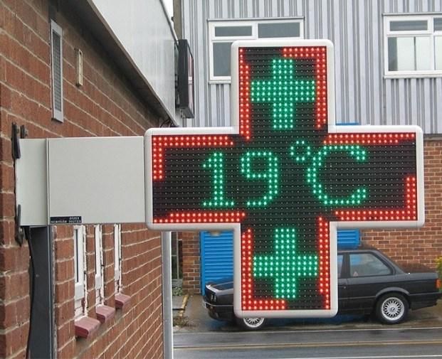 P10 LED Pharmacy Cross Display RGB LED Pharmacy Display Sign