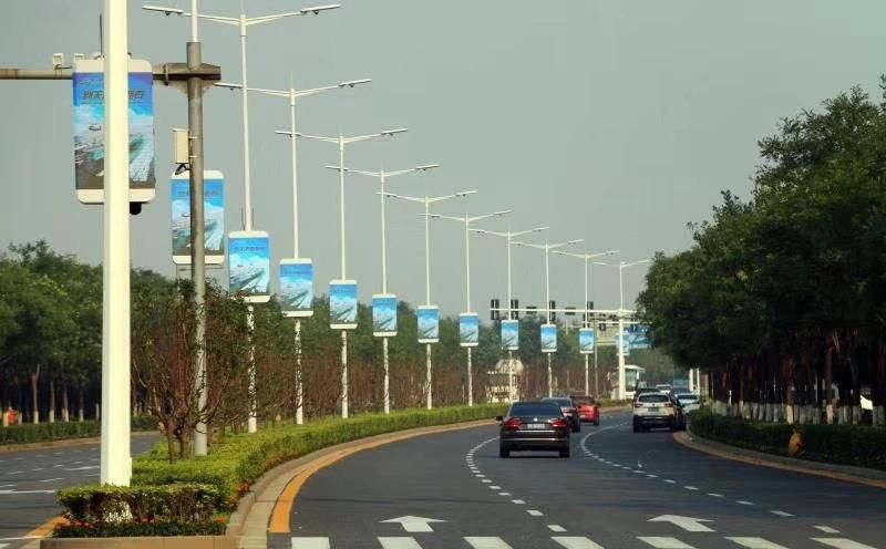 Double Side 640mmwx960mmh P5 Outdoor Street Lamp Pole Mounted Advertising LED Digital Display