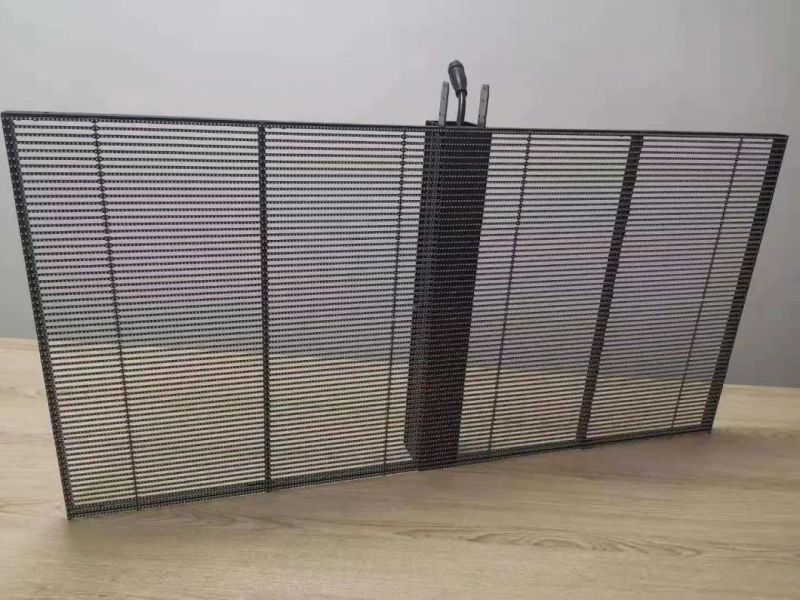 P3.91-7.8 High Quality Indoor Mesh Advertising Board Glass Wall Transparent LED Display