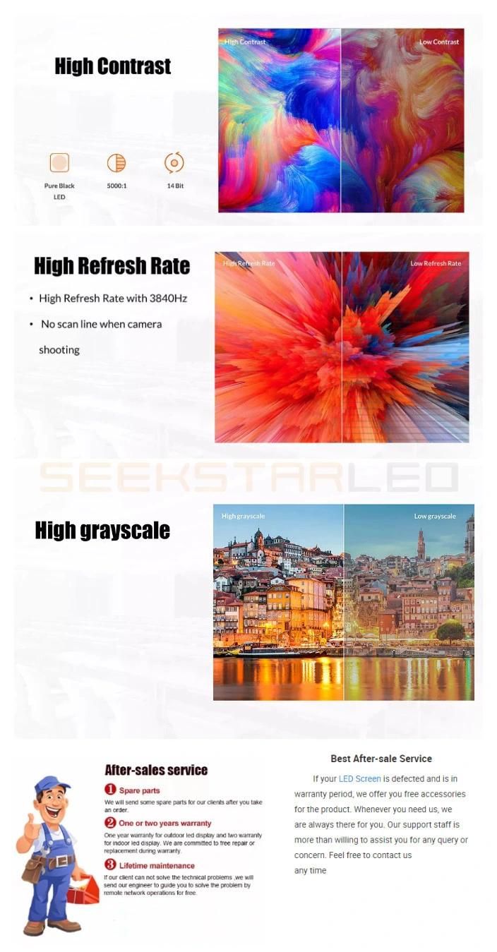 High Gray Scale Indoor Full Color P2.5 P3 P4 P5 P6 LED Display Screen