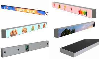 Indoor P1.25 Shelf COB LED Display Screen 900mmx60mm Supermarket Shelf Display