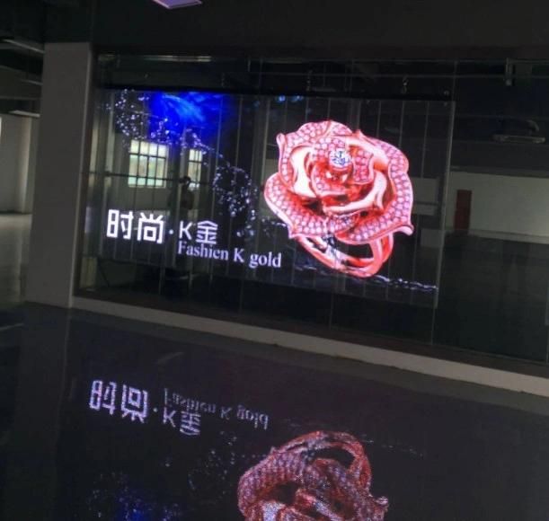 High Brightness 4500nit P3.91 Indoor Shop Window Transparent LED Display