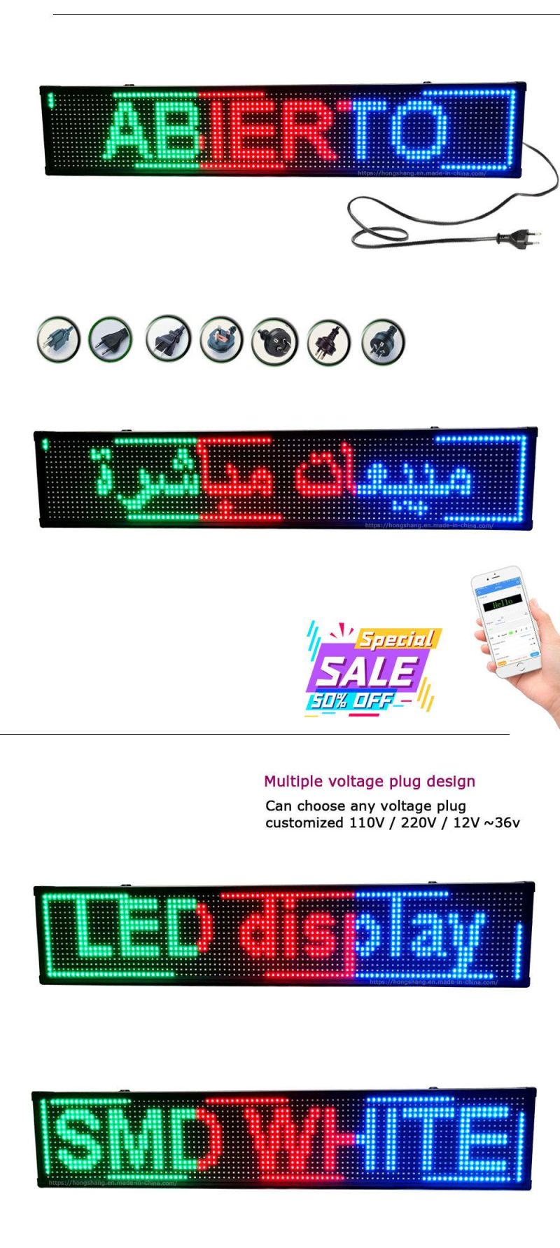 Semi-Outdoor SMD Three-Color Digital Display Billboard