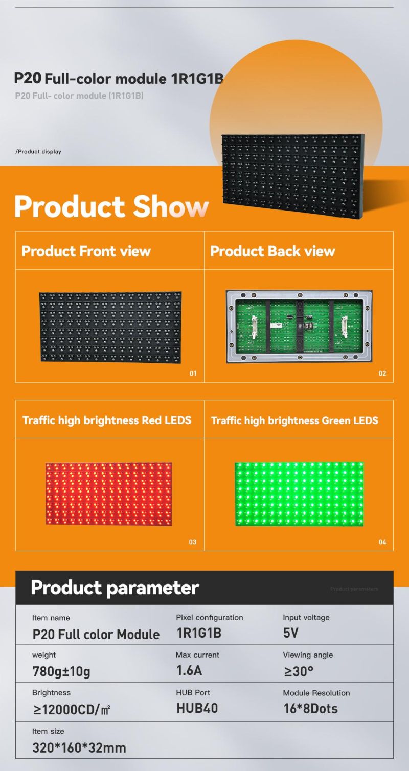 Traffic LED Modules P20 for High Way Use