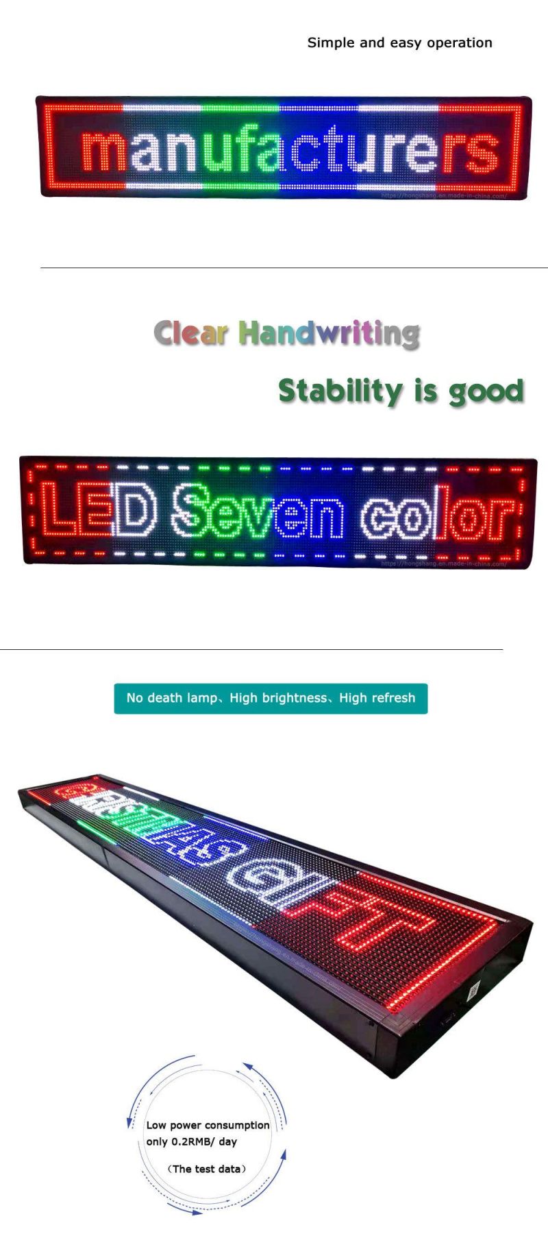 P10 Semi-Outdoor Multi-Function Mixed Color LED Billboard Text Display Panel